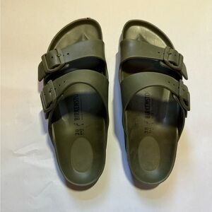 Army green rubber Birkenstocks
